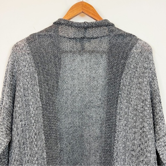 Eileen Fisher Linen Knit Cardigan Womens Small Two-Tone Gray Lagenlook Minimal - Picture 6 of 10
